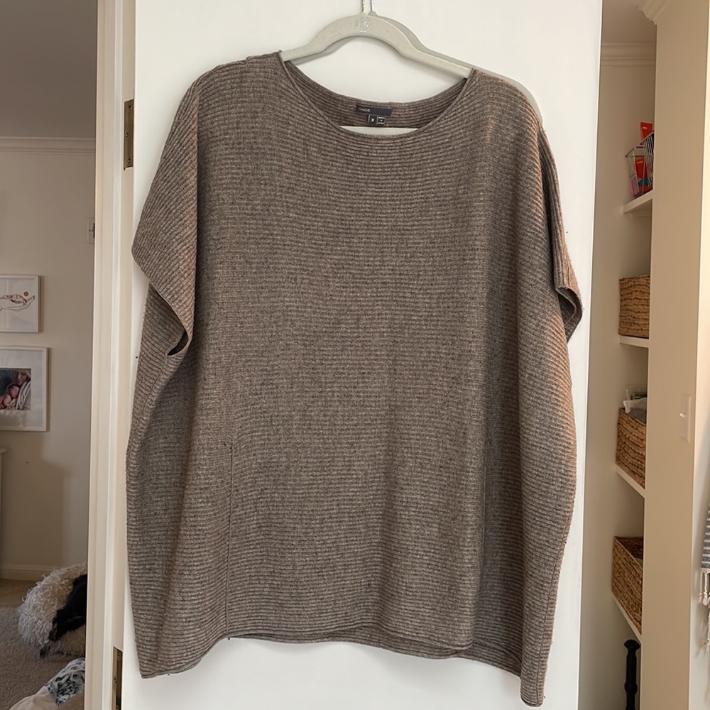Vince ribbed cashmere poncho/pullover